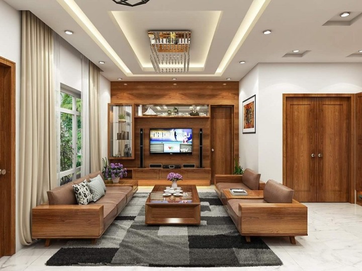 Thiết kế phòng khách bằng gỗ đẹp và sang trọng 